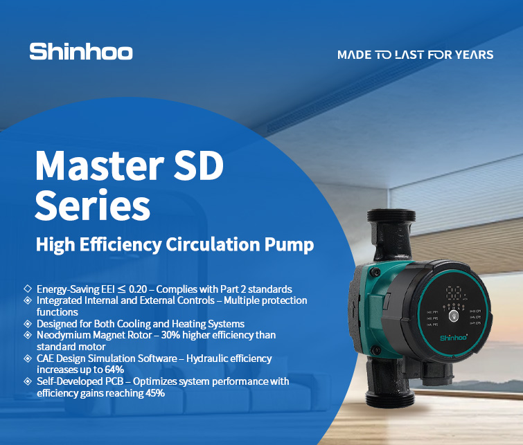 Série Master SD : Pompe de circulation à haut rendement pour chauffage et refroidissement