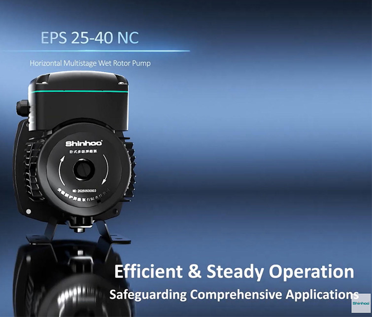 Shinhoo EPS25-40NC : Pompe à rotor noyé horizontale multicellulaire performante et fiable